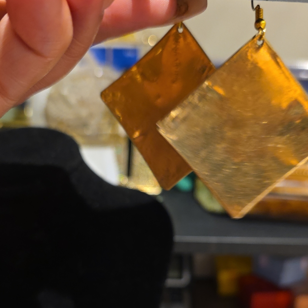 Source Unknown Gold And Silver Square Wirework Da… - image 2